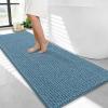 image:imageOLANLY Thick Bathroom Rugs 30x20 Extra Soft Absorbent Chenille Bath Rugs Rubber Backing Machine Wash Dry Bath Mats for Bathroom Floor Tub and Shower Home Decor Accessories GreyAiry Blue