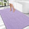image:imageOLANLY Thick Bathroom Rugs 30x20 Extra Soft Absorbent Chenille Bath Rugs Rubber Backing Machine Wash Dry Bath Mats for Bathroom Floor Tub and Shower Home Decor Accessories GreyLavender