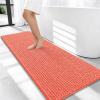 image:imageOLANLY Thick Bathroom Rugs 30x20 Extra Soft Absorbent Chenille Bath Rugs Rubber Backing Machine Wash Dry Bath Mats for Bathroom Floor Tub and Shower Home Decor Accessories GreyCoral