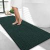 image:imageOLANLY Thick Bathroom Rugs 30x20 Extra Soft Absorbent Chenille Bath Rugs Rubber Backing Machine Wash Dry Bath Mats for Bathroom Floor Tub and Shower Home Decor Accessories GreyBlackish Green