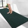 image:imageOLANLY Thick Bathroom Rugs 30x20 Extra Soft Absorbent Chenille Bath Rugs Rubber Backing Machine Wash Dry Bath Mats for Bathroom Floor Tub and Shower Home Decor Accessories GreyBlackish Green
