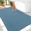 image:imageOLANLY Thick Bathroom Rugs 30x20 Extra Soft Absorbent Chenille Bath Rugs Rubber Backing Machine Wash Dry Bath Mats for Bathroom Floor Tub and Shower Home Decor Accessories GreyAiry Blue