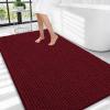 image:imageOLANLY Thick Bathroom Rugs 30x20 Extra Soft Absorbent Chenille Bath Rugs Rubber Backing Machine Wash Dry Bath Mats for Bathroom Floor Tub and Shower Home Decor Accessories GreyBurgundy