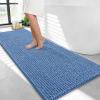 image:imageOLANLY Thick Bathroom Rugs 30x20 Extra Soft Absorbent Chenille Bath Rugs Rubber Backing Machine Wash Dry Bath Mats for Bathroom Floor Tub and Shower Home Decor Accessories GreyCornflower Blue
