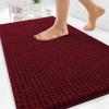 image:imageOLANLY Thick Bathroom Rugs 30x20 Extra Soft Absorbent Chenille Bath Rugs Rubber Backing Machine Wash Dry Bath Mats for Bathroom Floor Tub and Shower Home Decor Accessories GreyBurgundy