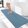 image:imageOLANLY Thick Bathroom Rugs 30x20 Extra Soft Absorbent Chenille Bath Rugs Rubber Backing Machine Wash Dry Bath Mats for Bathroom Floor Tub and Shower Home Decor Accessories GreyAiry Blue