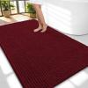 image:imageOLANLY Thick Bathroom Rugs 30x20 Extra Soft Absorbent Chenille Bath Rugs Rubber Backing Machine Wash Dry Bath Mats for Bathroom Floor Tub and Shower Home Decor Accessories GreyBurgundy