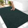 image:imageOLANLY Thick Bathroom Rugs 30x20 Extra Soft Absorbent Chenille Bath Rugs Rubber Backing Machine Wash Dry Bath Mats for Bathroom Floor Tub and Shower Home Decor Accessories GreyBlackish Green