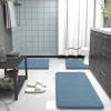 image:imageOLANLY Bathroom Rugs Sets 2 Piece Soft Absorbent Memory Foam Bath Rug Set NonSlip Quick Dry Machine Washable Bath Mats for Bathroom Home Decor Accessories 30x2024x16 GreyAiry Blue