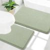 image:imageOLANLY Bathroom Rugs Sets 2 Piece Soft Absorbent Memory Foam Bath Rug Set NonSlip Quick Dry Machine Washable Bath Mats for Bathroom Home Decor Accessories 30x2024x16 GreySage Green
