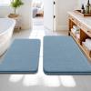 image:imageOLANLY Bathroom Rugs Sets 2 Piece Soft Absorbent Memory Foam Bath Rug Set NonSlip Quick Dry Machine Washable Bath Mats for Bathroom Home Decor Accessories 30x2024x16 GreyAiry Blue