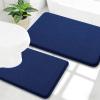 image:imageOLANLY Bathroom Rugs Sets 2 Piece Soft Absorbent Memory Foam Bath Rug Set NonSlip Quick Dry Machine Washable Bath Mats for Bathroom Home Decor Accessories 30x2024x16 GreyNavy