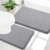 image:imageOLANLY Bathroom Rugs Sets 2 Piece Soft Absorbent Memory Foam Bath Rug Set NonSlip Quick Dry Machine Washable Bath Mats for Bathroom Home Decor Accessories 30x2024x16 GreyGrey