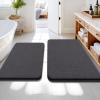 image:imageOLANLY Bathroom Rugs Sets 2 Piece Soft Absorbent Memory Foam Bath Rug Set NonSlip Quick Dry Machine Washable Bath Mats for Bathroom Home Decor Accessories 30x2024x16 GreyDark Grey