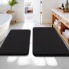 image:imageOLANLY Bathroom Rugs Sets 2 Piece Soft Absorbent Memory Foam Bath Rug Set NonSlip Quick Dry Machine Washable Bath Mats for Bathroom Home Decor Accessories 30x2024x16 GreyBlack