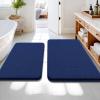 image:imageOLANLY Bathroom Rugs Sets 2 Piece Soft Absorbent Memory Foam Bath Rug Set NonSlip Quick Dry Machine Washable Bath Mats for Bathroom Home Decor Accessories 30x2024x16 GreyNavy