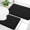 image:imageOLANLY Bathroom Rugs Sets 2 Piece Soft Absorbent Memory Foam Bath Rug Set NonSlip Quick Dry Machine Washable Bath Mats for Bathroom Home Decor Accessories 30x2024x16 GreyBlack
