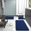 image:imageOLANLY Bathroom Rugs Sets 2 Piece Soft Absorbent Memory Foam Bath Rug Set NonSlip Quick Dry Machine Washable Bath Mats for Bathroom Home Decor Accessories 30x2024x16 GreyNavy