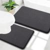 image:imageOLANLY Bathroom Rugs Sets 2 Piece Soft Absorbent Memory Foam Bath Rug Set NonSlip Quick Dry Machine Washable Bath Mats for Bathroom Home Decor Accessories 30x2024x16 GreyDark Grey