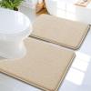 image:imageOLANLY Bathroom Rugs Sets 2 Piece Soft Absorbent Memory Foam Bath Rug Set NonSlip Quick Dry Machine Washable Bath Mats for Bathroom Home Decor Accessories 30x2024x16 GreyBeige