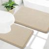 image:imageOLANLY Bathroom Rugs Sets 2 Piece Soft Absorbent Memory Foam Bath Rug Set NonSlip Quick Dry Machine Washable Bath Mats for Bathroom Home Decor Accessories 30x2024x16 GreyBeige