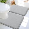 image:imageOLANLY Bathroom Rugs Sets 2 Piece Soft Absorbent Memory Foam Bath Rug Set NonSlip Quick Dry Machine Washable Bath Mats for Bathroom Home Decor Accessories 30x2024x16 GreyLight Grey