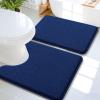 image:imageOLANLY Bathroom Rugs Sets 2 Piece Soft Absorbent Memory Foam Bath Rug Set NonSlip Quick Dry Machine Washable Bath Mats for Bathroom Home Decor Accessories 30x2024x16 GreyNavy