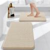 image:imageOLANLY Bathroom Rugs Sets 2 Piece Soft Absorbent Memory Foam Bath Rug Set NonSlip Quick Dry Machine Washable Bath Mats for Bathroom Home Decor Accessories 30x2024x16 GreyBeige