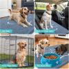 image:imageOLANLY Dog Door Mat for Muddy Paws 32x20 Paw Print Design Absorbs Moisture and Dirt NonSlip Washable Doormat Quick Dry Chenille Mud Mat Entry Indoor Entryway Carpet Airy Blue and White