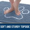 image:imageOLANLY Dog Door Mat for Muddy Paws 32x20 Paw Print Design Absorbs Moisture and Dirt NonSlip Washable Doormat Quick Dry Chenille Mud Mat Entry Indoor Entryway Carpet Airy Blue and White