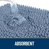 image:imageOLANLY Dog Door Mat for Muddy Paws 32x20 Paw Print Design Absorbs Moisture and Dirt NonSlip Washable Doormat Quick Dry Chenille Mud Mat Entry Indoor Entryway Carpet Airy Blue and White