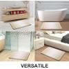 image:imageOLANLY Bathroom Rugs Sets 4 Piece Soft Microfiber Absorbent Bath Mat UShaped Contour Toilet Mat and Toilet Lid Cover Quick Dry Machine Washable Toilet Cover and Rug Set for Bathroom GreyLight Beige