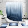 image:imageOLANLY Bathroom Rugs Sets 4 Piece Soft Microfiber Absorbent Bath Mat UShaped Contour Toilet Mat and Toilet Lid Cover Quick Dry Machine Washable Toilet Cover and Rug Set for Bathroom GreyNavy
