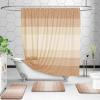 image:imageOLANLY Bathroom Rugs Sets 4 Piece Soft Microfiber Absorbent Bath Mat UShaped Contour Toilet Mat and Toilet Lid Cover Quick Dry Machine Washable Toilet Cover and Rug Set for Bathroom GreyBeige