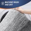 image:imageOLANLY Bathroom Rugs Sets 4 Piece Soft Microfiber Absorbent Bath Mat UShaped Contour Toilet Mat and Toilet Lid Cover Quick Dry Machine Washable Toilet Cover and Rug Set for Bathroom GreyGrey