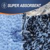 image:imageOLANLY Bathroom Rugs Sets 4 Piece Soft Microfiber Absorbent Bath Mat UShaped Contour Toilet Mat and Toilet Lid Cover Quick Dry Machine Washable Toilet Cover and Rug Set for Bathroom GreyNavy