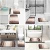 image:imageOLANLY Bathroom Rugs Sets 4 Piece Soft Microfiber Absorbent Bath Mat UShaped Contour Toilet Mat and Toilet Lid Cover Quick Dry Machine Washable Toilet Cover and Rug Set for Bathroom GreyBrown