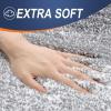 image:imageOLANLY Bathroom Rugs Sets 4 Piece Soft Microfiber Absorbent Bath Mat UShaped Contour Toilet Mat and Toilet Lid Cover Quick Dry Machine Washable Toilet Cover and Rug Set for Bathroom GreyGrey