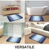 image:imageOLANLY Bathroom Rugs Sets 4 Piece Soft Microfiber Absorbent Bath Mat UShaped Contour Toilet Mat and Toilet Lid Cover Quick Dry Machine Washable Toilet Cover and Rug Set for Bathroom GreyNavy