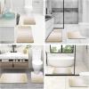 image:imageOLANLY Bathroom Rugs Sets 4 Piece Soft Microfiber Absorbent Bath Mat UShaped Contour Toilet Mat and Toilet Lid Cover Quick Dry Machine Washable Toilet Cover and Rug Set for Bathroom GreyLight Beige