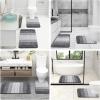 image:imageOLANLY Bathroom Rugs Sets 4 Piece Soft Microfiber Absorbent Bath Mat UShaped Contour Toilet Mat and Toilet Lid Cover Quick Dry Machine Washable Toilet Cover and Rug Set for Bathroom GreyGrey