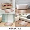 image:imageOLANLY Bathroom Rugs Sets 4 Piece Soft Microfiber Absorbent Bath Mat UShaped Contour Toilet Mat and Toilet Lid Cover Quick Dry Machine Washable Toilet Cover and Rug Set for Bathroom GreyBeige