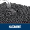 image:imageOLANLY Dog Door Mat for Muddy Paws 35x24 Paw Print Design Absorbs Moisture and Dirt Absorbent NonSlip Washable Doormat Quick Dry Chenille Mud Mat for Dogs Entry Indoor Entryway Carpet Dark Grey