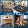 image:imageOLANLY Dog Door Mat for Muddy Paws 35x24 Paw Print Design Absorbs Moisture and Dirt Absorbent NonSlip Washable Doormat Quick Dry Chenille Mud Mat for Dogs Entry Indoor Entryway Carpet Dark Grey