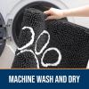 image:imageOLANLY Dog Door Mat for Muddy Paws 35x24 Paw Print Design Absorbs Moisture and Dirt Absorbent NonSlip Washable Doormat Quick Dry Chenille Mud Mat for Dogs Entry Indoor Entryway Carpet Dark Grey