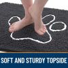 image:imageOLANLY Dog Door Mat for Muddy Paws 35x24 Paw Print Design Absorbs Moisture and Dirt Absorbent NonSlip Washable Doormat Quick Dry Chenille Mud Mat for Dogs Entry Indoor Entryway Carpet Dark Grey