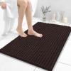 image:imageOLANLY Bathroom Rug Mat 30x20 Thick Soft and Absorbent Chenille Bath Mat NonSlip Rubber Backing Machine Washable Quick Dry Bath Rugs for Tub Shower Floor Home Decor Accessories GreyBrown
