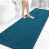 image:imageOLANLY Bathroom Rug Mat 30x20 Thick Soft and Absorbent Chenille Bath Mat NonSlip Rubber Backing Machine Washable Quick Dry Bath Rugs for Tub Shower Floor Home Decor Accessories GreyPeacock Blue