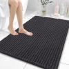 image:imageOLANLY Bathroom Rug Mat 30x20 Thick Soft and Absorbent Chenille Bath Mat NonSlip Rubber Backing Machine Washable Quick Dry Bath Rugs for Tub Shower Floor Home Decor Accessories GreyDark Grey