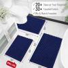 image:imageOLANLY Bathroom Rug Mat 30x20 Thick Soft and Absorbent Chenille Bath Mat NonSlip Rubber Backing Machine Washable Quick Dry Bath Rugs for Tub Shower Floor Home Decor Accessories GreyNavy Blue